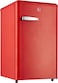 Hoover 95L Net Capacity Single Door Retro Style Refrigerator, Compact/Small Size Fridge, Best for Kids Room, Bedroom, Office &amp; Mini Bar, Freestanding, Red, HSD-K123R