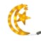 Crescent Moon Star Yellow Glowing LED Light 30x22cm