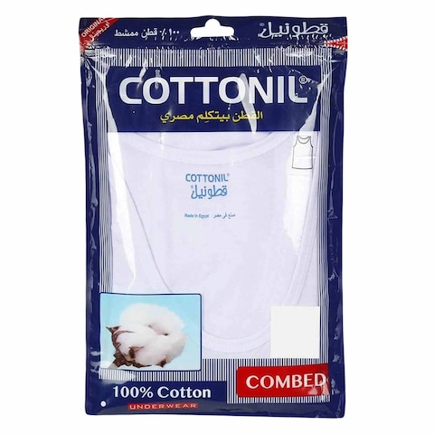 Cottonil White Undershirt Vest Combed Medium