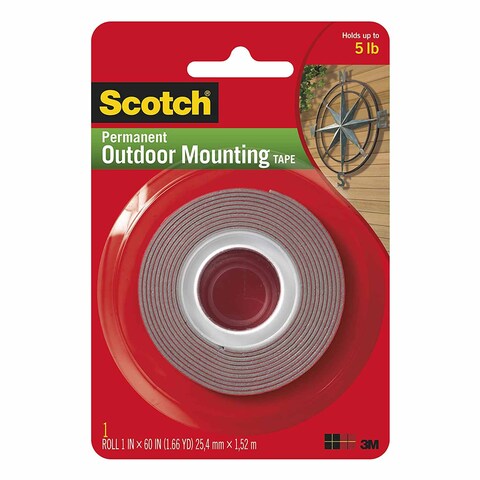 Scotch Permanent Outdoor Mounting Tape White