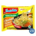 Buy Indomie Chicken Flavour Instant Noodles 70g Pack of 10 in UAE