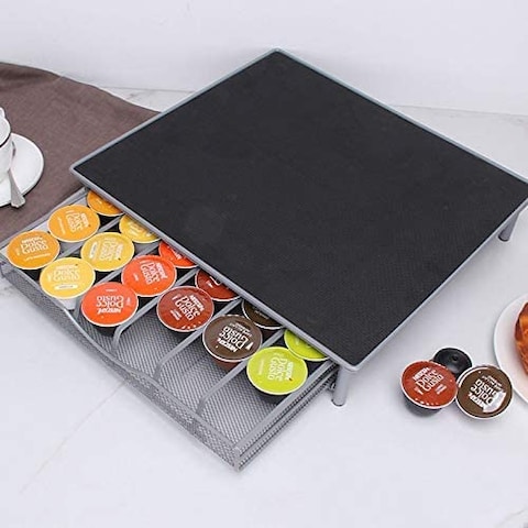 Coffee Capsule Storage Drawer Organizer - Holds 48 Nespresso Vertuo Pods, Waterproof Foam, Black