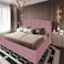 In House Shumt Velvet Bed Frame - King - 200x180 cm - Light Pink