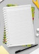 Lowha Spiral Notebook With 60 Sheets And Hard Paper Covers With Torn Letters &amp; Number Design, For Jotting Notes And Reminders, For Work, University, School