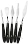 Generic 5Pcs Painting Knife Set Palette Knife Stainless Steel Spatula Kit For Artist Canvas Oil Paint Color Mixing Painting Tool Set-Black
