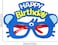 ITALO Happy Birthday Party Eye Glass, Blue Pack 2