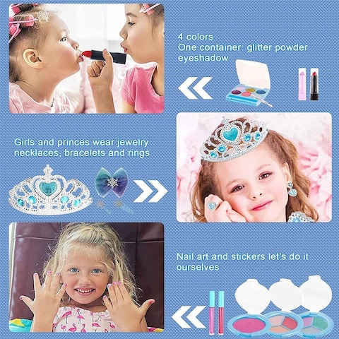 32PCS Kids Makeup Kit ,Washable Cosmetics Toys Gift for Little Girls