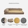Dog bed with bolsters for medium-sized dogs, Orthopedic dog couch bed with memory foam layer and removable washable cover, Nonskid bottom 60 cm L (Khaki)