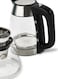 Generic Electric Kettle With Tea Pot 8008, Black/Silver/Clear