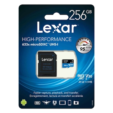 Lexar High Performance microSDHC with Adapter 633x 256GB UHS-I Black/Blue