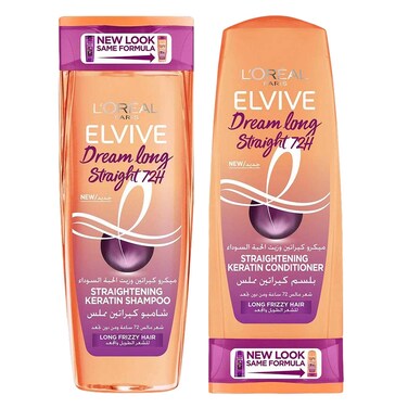 L'Oreal Paris Elvive Dream Long Straightening Keratin Shampoo 400ml + Conditioner 400ml 20% Off