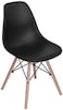 GDF Modern Dining Chair Plastic Shell With Wooden Legs Black Color Size Model- JEAM1