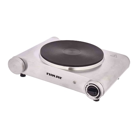 Buy Nikai Single Electric Hot Plate, 1500W, NKTOE4N, Silver in Saudi Arabia