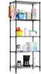 Hexar 5-Tier Wire Storage Shelving Rack Unit For Home, Bathroom, Kitchen, Office, Garage 5 Shelves Unit Metal Kitchen Storage Rack (Black)