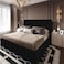 In House Lujin Linen Bed Frame - Queen - 200x150cm - Black