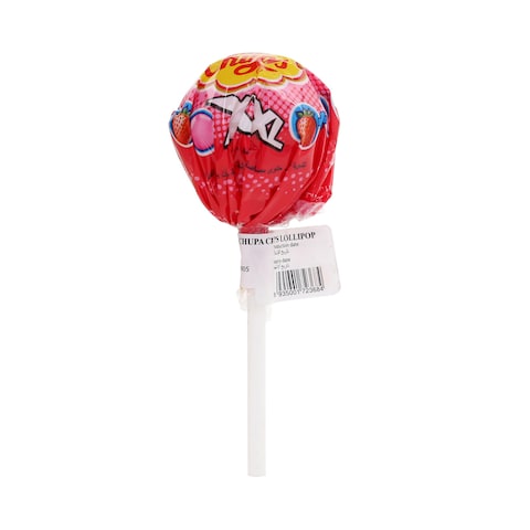 Chupa Chups Lollipops Strawberry Flavour With Bubble Gum 29g