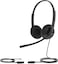 Yealink YHS34 Lite Dual - Biaural Headphones With RJ Cable Connection, Compatible With All Yealink Phones, Black
