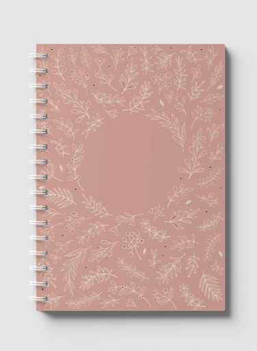 Lowha Spiral Notebook With 60 Sheets And Hard Paper Covers With Floral Design, For Jotting Notes And Reminders, For Work, University, School
