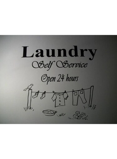 Spoil Your Wall Laundry Self Service Wall Sticker Black 60x60cm
