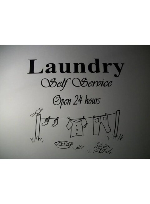 Spoil Your Wall Laundry Self Service Wall Sticker Black 60x60cm