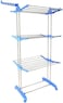 Cuisine Art 3-Tier Folding Cloth Drying Rack, Folding Clothes Rail Of Clothes Hanger, Adjustable Stainless Steel Rail with Two Side Foldable Wings for Indoor and Outdoor Use