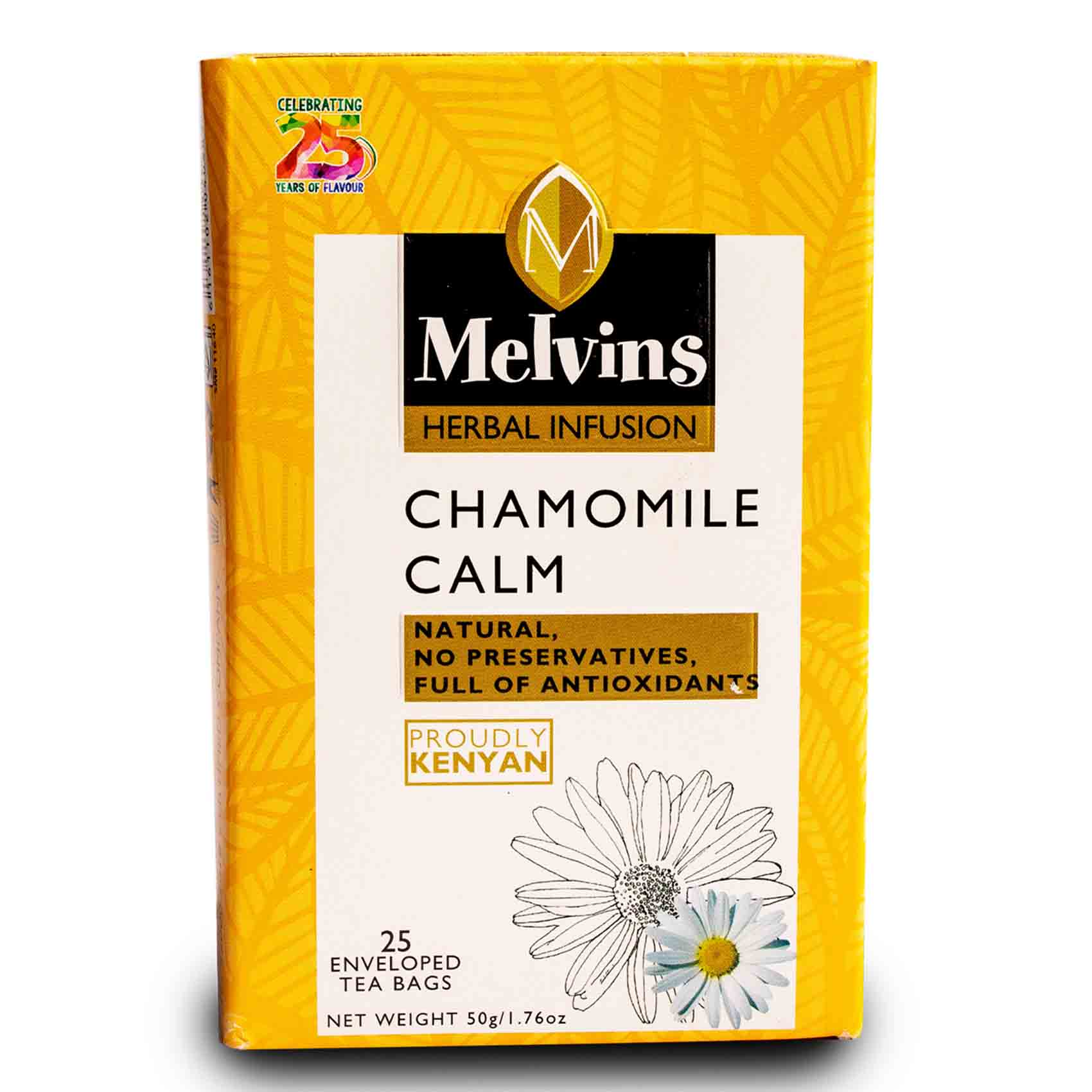 Melvins Chamomile Tea Bags 25 Count
