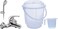 ABBASALI SHOWER MIXER WITH HAND SHOWER INCLUDING PVC BUCKET WITH LID &amp; JUG