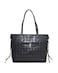 AMICA Zaila Embossed Monogram Design Tote Bag Suitable for Work / University / Travel  in Black