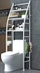 3 Shelf Toilet Cabinet Shelving Kitchen Bathroom Space Saver Shelf Organizer White