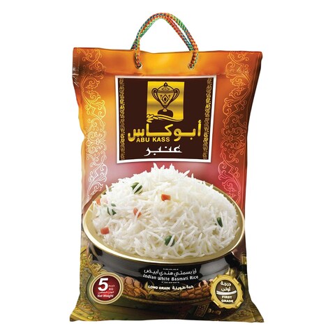 Abu Kass Indian White Long Grain Basmati Rice 5kg