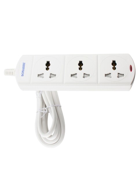 Sonashi 3 Way Extension Socket White SES-903