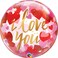 Qualatex I Love You Paper Hearts Bubble Balloon- 22-Inch Size