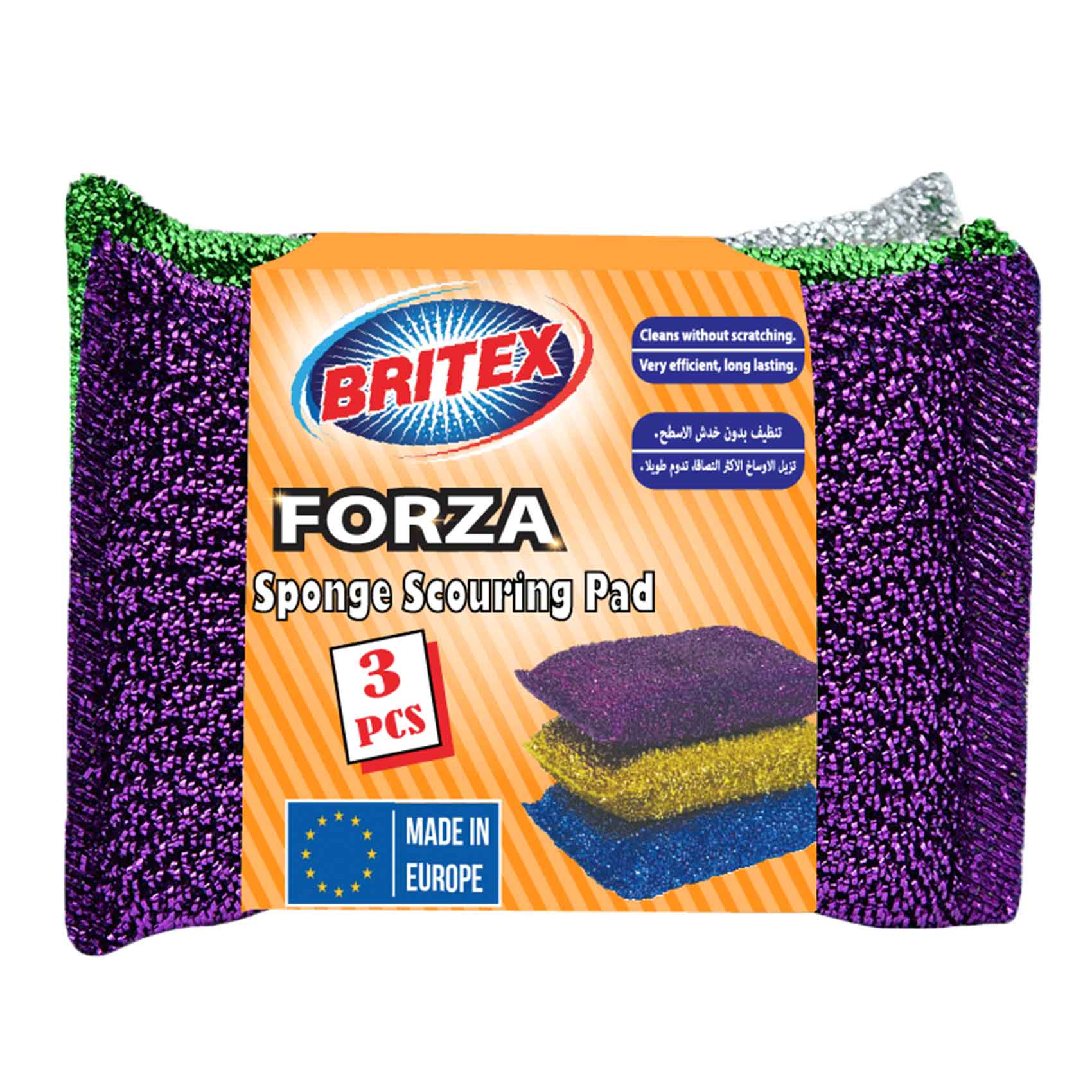 Forza Sponge Scrubing Pad Euro 3 Pieces