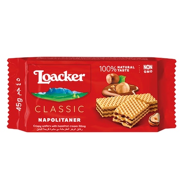 Loacker Napolitaner Crispy Wafers Filled With Hazelnut Cream 45g