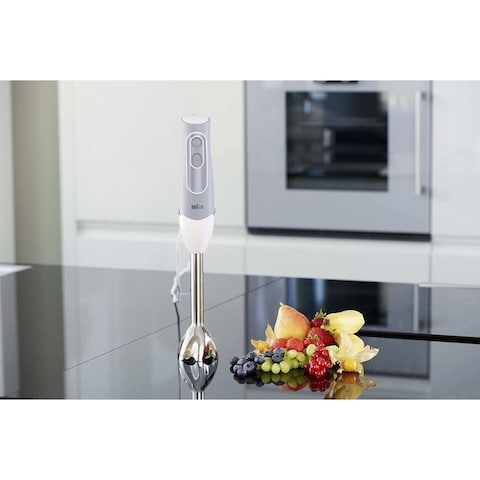 Braun MQ500 Multiquick Minipimer 5 Hand Blender Unique Bell Shaped Blending Shaft Anti Splash600Ml Beaker