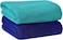 2-Pc Microfiber Bath Sheet Blue/Turquoise 80x160cm Soft Microfiber Beach Towel Super Absorbent, Fast Drying and Durable Microfiber Bath Towel