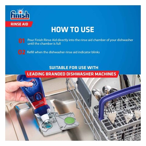 Finish Dishwasher Liquid Rinse Aid Lemon 400 Ml 2 Pieces