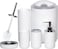 Bathroom Accessories Set,6-Piece Bathroom Gift Set,Toothbrush Holder,Toothbrush Cup,Soap Dispenser,Soap Dish,Toilet Brush Holder,Trash Can,Tumbler Bathroom Accessory Set Complete, White Ringe