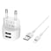Borofone Dual Charger Port With Lithning Cable BA23A