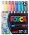 Uni-Posca Paint Marker Pen - Pc-1Mr Extra Fine 0.7mm, 8 Colors Water-Based Paint Marker.