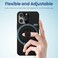 Remson Mag-X Phone Grip Finger Strap Magnetic Phone Kickstand with Silicone Strap Compatible for iPhone 14, 13 Pro/Max/Plus (Black)
