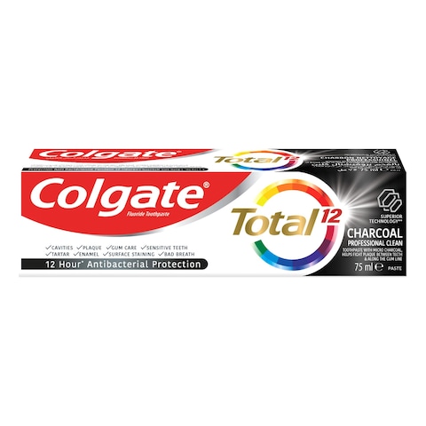 Colgate Total 12 Hour Protection Charcoal Deep Clean Toothpaste 75ml