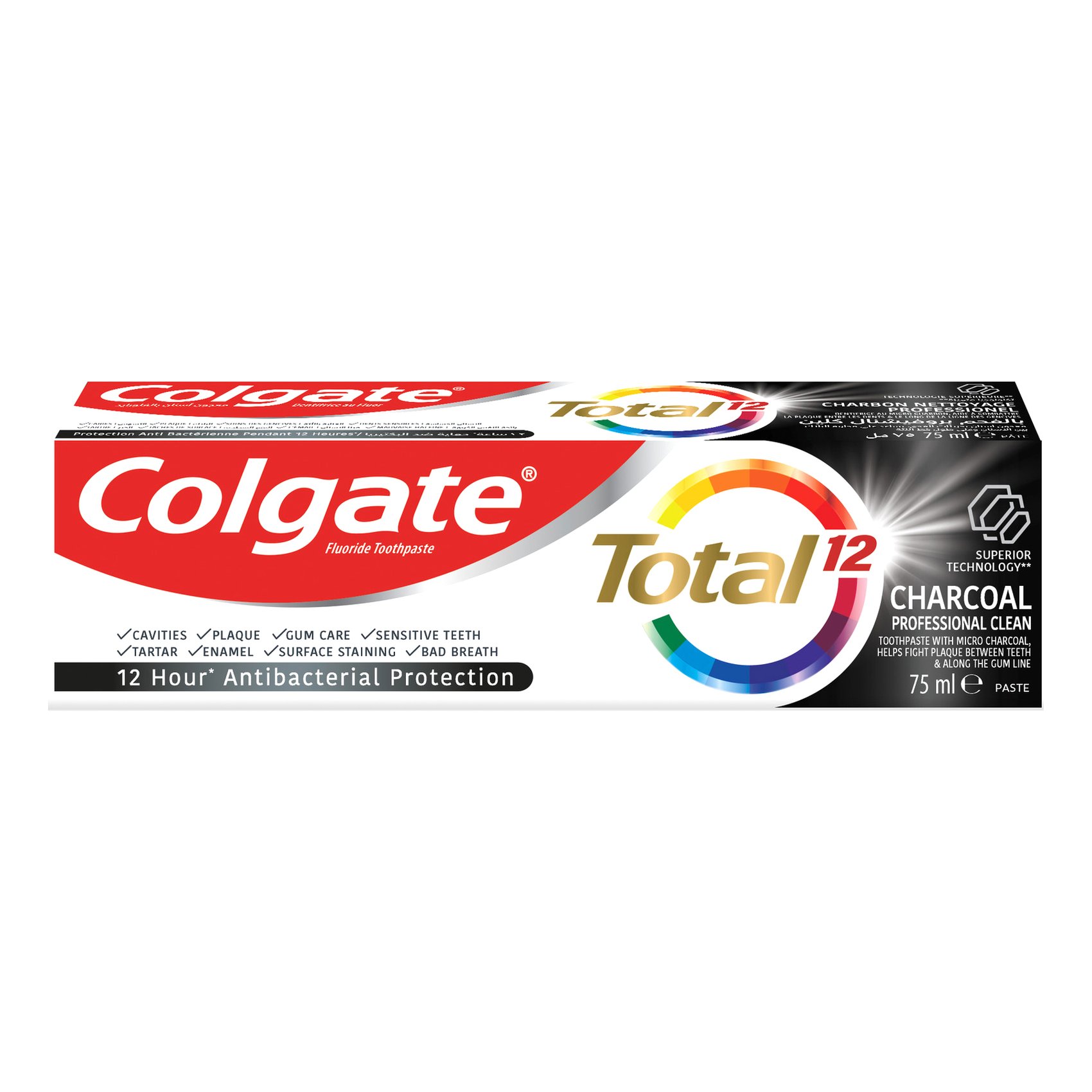 Colgate Total 12 Hour Protection Charcoal Deep Clean Toothpaste 75ml