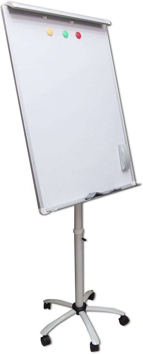 Generic White Board With Stand, Black Frame, 70 X 100 cm