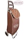 Folding Essential Shopping Trolley- WHEELS # BROWN POLKA DOTS   Fabric Luggage Bag with Wheels   Shopping Cart   Shopping Trolley with Wheels   Portable Trolley   Foldable Shopping Bag