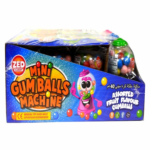 Zed Candy Mini Gumballs Machine Fruit Flavour 35g Pack of 12