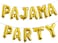 Party Time 11-Pieces Gold 16" Pajama Party Banner Metallic Letter Foil Balloons, Alphabet Mylar Balloons for Birthday Theme Pajama Party Decoration - Party Supplies