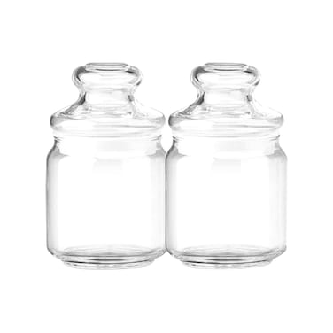 Ocean Glass Pop Jar Set With Lid Clear 500ml 2 PCS