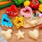 20Pcs Sandwich Cutter and Sealer Set for Kids, Sandwich Maker Holiday Heart Cookie Cutters Fruit Vegetable Cutter Shapes for Boys &amp; Girls Bento Lunch Box with Mickey Mouse Dinosaur Star, etc