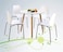 LANNY Set of 2 Plastic Stackable Chair 036a WHITE Metal leg Outdoor/Indoor Outside/Inside Water/Sun Proof Fast Food Steel Party Restaurant Kitchen Events Office Conference Meeting Room Leisure Dining Furniture